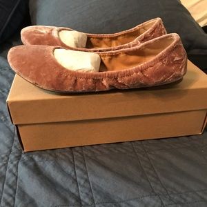 Lucky Brand velvet slip ons